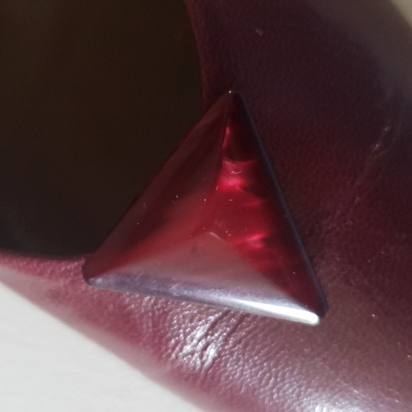 Vero Cuoio Camille Unglik Italian Designer Vintage Red/ Maroon Heels Size 10.5 - Picture 11 of 14